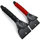 Ankier Cars Ice Scraper,Car Windshield Window Frost Snow Remover Car Glass Ice Scraping Snow Shovel Tool Wiper [2 Pack/black+red]