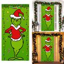 Grinch Christmas Door Cover Decoration Grinch Green Merry Christmas Porch SiKJ