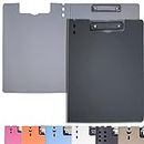 Foldable Clipboard, Enclosed Clipboards Folio,360 Degree Flip Folio Clipfolio,Closing Clipboard Padfolio, Used for Nurse Clipboard and Office Arch Clipboard,Covered Clipboard. (Polyethylene, Dark)