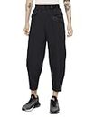 Nike Women's Regular Pants (DD5573-010_Black White_XL)