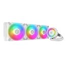 ARCTIC Liquid Freezer III 420 A-RGB - Water Cooling PC, All-in-One CPU AIO Water Cooler, Intel& AMD compatible, efficient PWM-controlled pump, fan: 200-1700 rpm, LGA1851/1700 Contact Frame - White