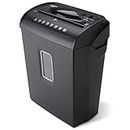 Aurora AU608MB High-Security 6-Sheet Micro-Cut Paper Credit Card Shredder with 3.5-Gallon Wastebasket, 4-Minute Continuous Running Time, Security Level P-4, Black
