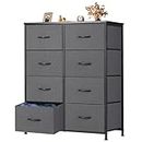 Sweetcrispy Dresser, Dresser for Bedroom Drawer Organizer Storage Drawers Fabric Tower Double with 8 Drawers, Chest of Bins, Wood Top Bedroom, Closet, Entryway, Grey