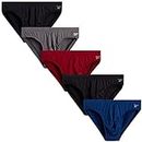 Reebok Men's Underwear - Quick Dry Performance Low Rise Briefs (5 Pack), Black/Rhubarb/Blue/Black, Large