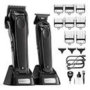 SUPRENT PRO Professional Hair Clippers for Men - DLC Coated Blade with Power Compensator Motor - Cordless Hair Trimmer Set for Barbers with Charging Base - Premium Hair Clipper Kit - Gift for Men