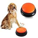 Qpets® Buzzer Interactive Cat Dog Toys, Dog Training Kit with Voice Recording Button 30 Second Record & Playback, Pet Training Clicker Funny Gifts for Dogs Cats at Study Office Home