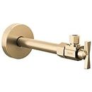 Delta Faucet 1/2" x 3/8" Angled Supply Stop Valve with Traditional Handle Gold, Water Shut Off Valve, Brass Shut Off Valve, 1/4 Turn Shut Off Valve, Champagne Bronze DT022203-CZ