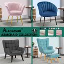 ALFORDSON Armchair Accent Chair Tub Velvet Lounge Sofa Couch Fabric Seat Ottoman