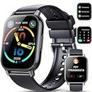 Hoxe Reloj Inteligente Hombre Mujer, 1.85" Smartwatch con Llamadas Bluetooth, Smart Watch Pulsómetro/Monitor Sueño/Podómetro,110+ Modos Deportivos Impermeable IP68 Relojes para Android iOS, Negro