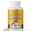 INLIFE Glucosamine Tablets for Dogs & Cats | with MSM Calcium & Vitamin D3 | Cartilage, Bone & Joint Health Supplement - 60 Tablets