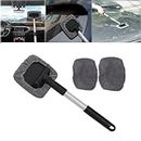 LXCJZY Windshield Window Cleaner Tool, Windshield Wow Magnetic Car Window Cleaner,Extendable Handle Auto Inside Glass Wiper Kit with Reusable,Car&Home Window Cleaning Supplies (1)