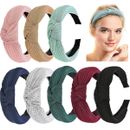 8Pcs Wide Headbands for Women Girls Fashion Knotted Hair Band  Cross Knot₠₠