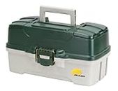 Plano 3-Tray Tackle Box with Dual Top Access, Dark Green Metallic/Off White, 1