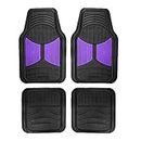 FH Group Automotive Floor Mats Purple Climaproof for All Weather Protection Universal Fit Heavy Duty Rubber fits Most Cars, SUVs, and Trucks, Full Set Trim to Fit Purple
