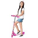 Ozoy Road Runner Kick Scooter for Kids Ages 3-14 Years Old Boy Girl with 3 Wheel LED Lights, Adjustable Level Handlebar & Foldable Design & Lean-to-Steer (Scooter-Pink-2024)