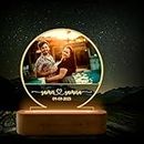 ZOCI VOCI Anniversary Gift for Couple Special Personalized - LED Photo Frame | Customized Birthday Gift for Wife & Husband | Photo Lamps (Half Moon)