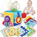 Baby Spielzeug 6 Monate Tissue Box Toy Montessori 6-12 Monate Sensorik , Stofftücher Kontrastreiche Farben Lernen Sensorische für Jungen Mädchen Geschenke