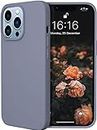LOXXO® Microfiber Candy Case Compatible for iPhone 13 Pro Max Shockproof Slim Back Cover Liquid Silicone Case - Lavender Grey