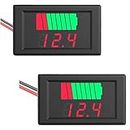 ROBOWAY DC 12V-60V Lead Acid Red Digital Lead Battery Capacity Indicator Charge Level Lead-Acid LED Tester Voltmeter, Pack of 2 - Red Display - Electronic Component