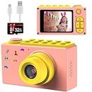 BlueFire Kids Camera 8MP HD Digital Camera for Kids, Mini 2 Inch Screen Children's Camera with 32GB SD Card, Birthday/Christmas/New Year Gifts for 4 5 6 7 8 9 10 Year Old Girls(Pink)
