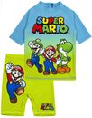 Costume da bagno Super Mario ragazzi UV50 cassaforte solare due pezzi top e pantaloncini