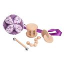 Montessori Wooden Musical Tools Educational Sensory Play Set of 5, Purple