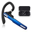 Bluetooth Headset, Wireless Bluetooth Earpiece V4.1 Hands-Free Earphones with Stereo Noise Canceling Mic, Compatible iPhone Android Cell Phones Driving/Business/Office (Blue)