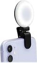 WOWLED Selfie-Ringlicht zum Anklippen, wiederaufladbar, drehbar, 3-stufige Helligkeitseinstellung, Clip-On-Handy-Mini-Kreis-LED-Ringlicht, schwarz, für Webcast-Make-up, Live-Streaming