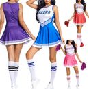 Womens Cheer Leader Costume Uniform Cheerleading Schoolgirls Uniform Fancy Dress