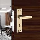 S-GUARD Heavy Duty Door Lock | Mortise Handle Lock for Main Gate| Bedroom | Main Door| Offices| Hotels, Vitara 7 inch,Gold Antique Finish, 65MM Double Turn Lock with 3 Keys