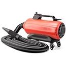 SPTA Air Cannon Car Dryer Blower, 3000W Auto Car Wash Dryer, Air Cannon Car Dryer with 4 Wheels&30-Foot Flexible Hose, Filtered Car Air Dryer, Drying for Car Wash Water Drying, Dusting -S Series Item