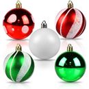 30ps Christmas Ball Ornaments Glitt Shatterproof Xmas Tree Ball Decoration RGW1