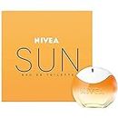 NIVEA SUN Eau de toilette (1 x 30 ml), Parfum femme aux notes estivales de crème solaire originale, Pour cheveux et corps pour tous types de peaux