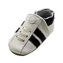 iEvolve Baby Leather Shoes Soft First Walker Shoes Crib Shoes Moccasins for Toddlers(White Sneaker, 12-18 Months)