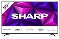 Sharp 4T-C50FN6KL2AB 50-Inch 4K Android Smart TV, Frameless UHD HDR with Google Assistant, HDMI 2.1 with eARC, Dolby Vision, Chromecast Built-in, Bluetooth, Freeview Play & Wireless Streaming – Black