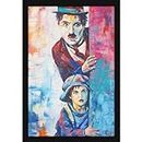 Mad Masters Sir Charlie Chaplin with Kid Sneaking Out English Comic Actor (MM 1954, 8x12 Inch, Paper, With Plexi Glass)