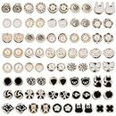 80Pcs Women Shirt Brooch Pins, Blouse Pins Button Modesty Pins Cover Up Brooch Buttons, Safety Invisible Buttons Anti Exposure Fixed Brooche Pins for Bags, T-Shirt, All Clothes, Hat,Dress