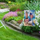 Flax Independence Day estate decorazione patriottica su due lati bandiera giardino casa