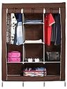 ROYALDEALS - RD 6+2 Layer Fancy and Portable Foldable Collapsible Closet/Cabinet, 8 Racks (Brown)