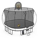 Springfree Large Square Trampoline 3.4m x 3.4m - Sports Accessory Bundle Basketball Hoop, Ladder and Bag