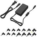 Portable Universal Laptop Charger 70W Multi Tips Silm Notebook AC Adapter Compatible with Dell HP Asus Lenovo Acer Toshiba Sony Samsung Fujitsu Gateway IBM 15-20V Notebook Power Supply (13 tips,Black)