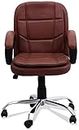 ROAR WOOD High Back Brown Leather Executive Boss Director | Manager Study Desk Chair Gaming Office Revolving 360 Fully Adjustable Ultimate Comfort and High Back Brown Leatherette
