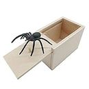 DE Spider Prank Scare Box，Wooden Surprise Box，Handmade Fun Practical Surprise Joke Boxes,Gags & Practical Joke Toys Halloween