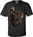 r&s creations Rocket Raccoon T-Shirt | Guardians of The Galaxy T Shirt Boys & Girls Regular Fit Pure Cotton Half Sleeves T Shirt Black / 7-8 Years