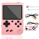 ZOYDP Handheld Game Console, Retro Mini Game Player with 500 Classic Games, 3.0 Inch Color Screen 1020mAh Rechargeable Battery,Retro Gameboy Console Support for TV Connection & Two Players Kids - Pink