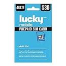 Lucky Mobile 4G LTE Prepaid 30$ SIM Card Starter Kit - Unlimited Talk Canada-Wide + 20 GB (4G Network) | 1 Month Prepaid Service Incl. | Pay as You go | Canada | Refillable | Prepaid