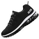 MEHOTO Mens Air Running Sneakers, Men Sport Fitness Gym Jogging Walking Lightweight Shoes, Size 7-12.5, Black/White, 9.5