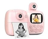 Instant Print Camera for Kids Digital Camera for Kids with Print Paper Photo Printer Camera for Kids 24M Pixel 2" Screen MP3 Player Video Recording 32GB Card Supported (Not Included) (Pattern 4)