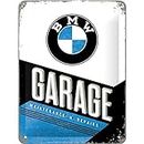 Nostalgic-Art Targa Vintage BMW – Garage – Idea Regalo per Amanti di Accessori per Auto, in Metallo, Design Retro per Decorazione, 15 x 20 cm