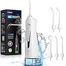 COSLUS Water Dental Flosser Teeth Pick: Portable Cordless Oral Irrigator 300ML Rechargeable Travel Irrigation Cleaner IPX7 Waterproof Electric Waterflosser Flossing Machine for Teeth Cleaning F5020E